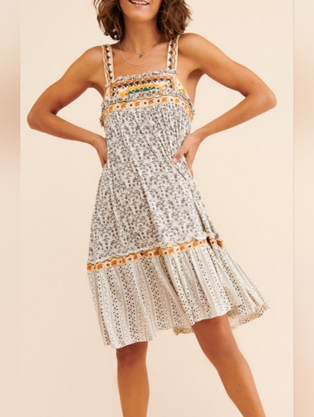 Free People Boderline Floral Mini Sundress Sz. M